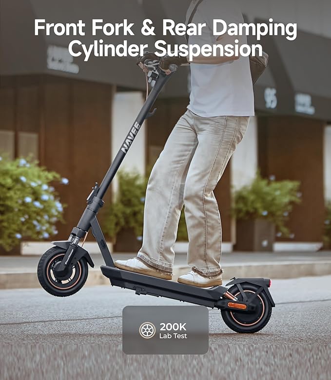 NAVEE GT3/ST3 Series Electric Scooter, 20/25 MPH Top Speed, 47/38/30 Miles Max Range, 1000W/1350W Motor with Dual Suspension, 10" Tires All Terrain, Heavy Duty, Foldable for Adults Teens (UL2272)