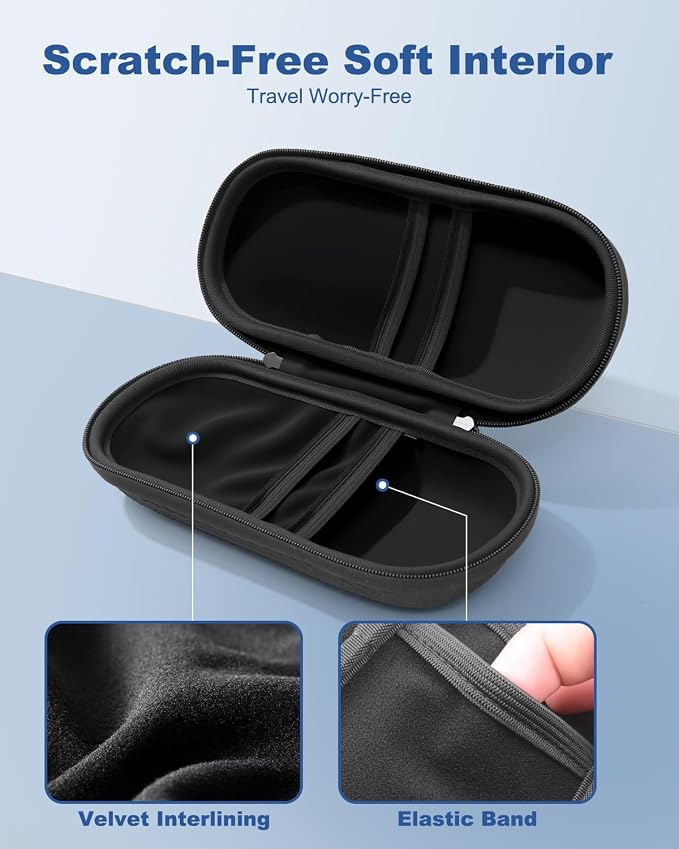 Krypthos Travel Sunglasses Organizer Case, Portable Eyeglasses Storage Box Eyewear Glasses Display Case for Men Women