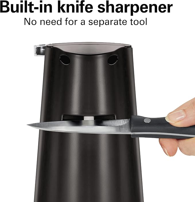 Hamilton Beach Extra-Tall Electric Automatic Can Opener with Easy-Clean Detachable Cutting Lever, Cord Storage,Black (76702), Cord Storage, Knife Sharpener (Pack of 2)