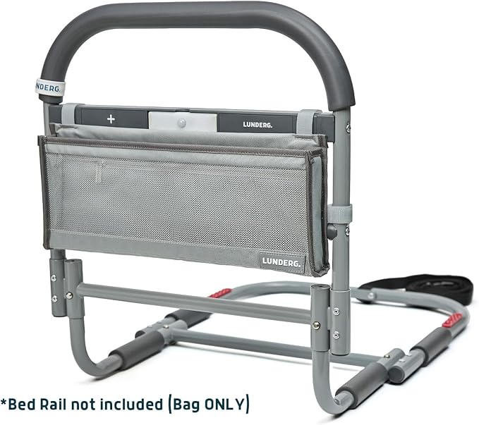 Lunderg Storage Bag for Large Bed Assist Rail - Replacement or Extra Bag | Lightweight & Perfect to Store Your Glasses, Remote, or Magazines
