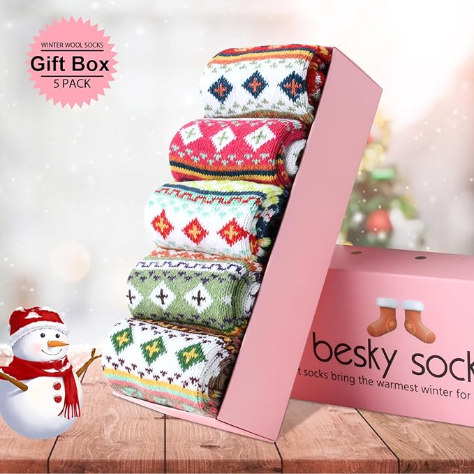 besky Warm Socks for Women Cozy Fuzzy Winter Socks