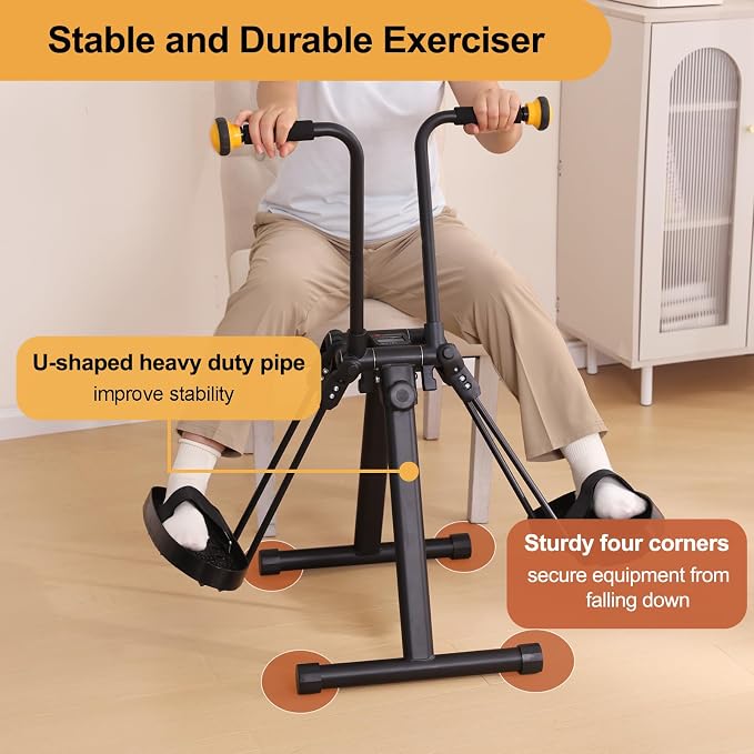 Pedal Exerciser Bike for Seniors, Arm Leg Hand and Knee Elderly Exercise Equipment, Sitting Home Exercise Machine for Total Body, Upper and Lower Limb Trainer