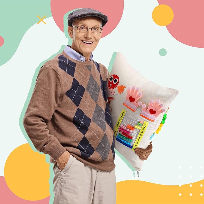 SmoothNovelty Dementia Fidget Toys for Elderly Fidget Pillow Cover for Adults Dementia Products for Elderly Calming & Comforting Activities Sensory Toys Gifts for Autistic