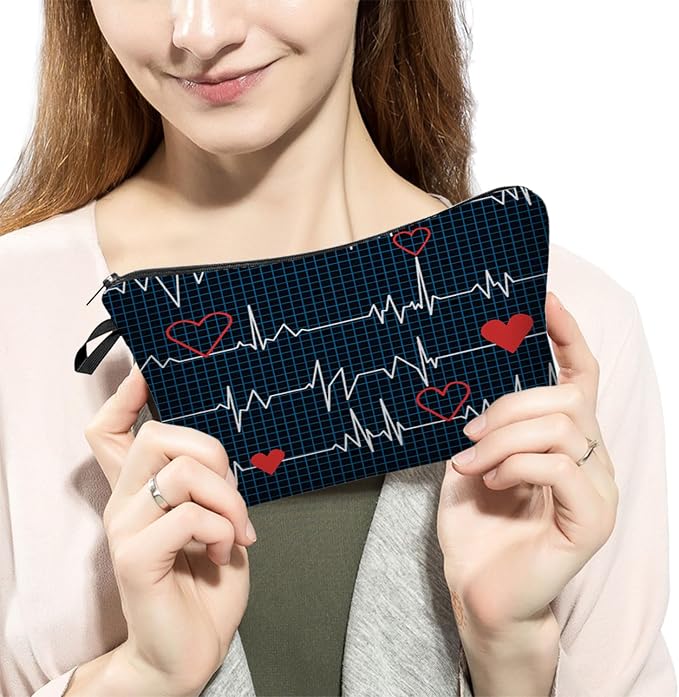 Livel lhood Nurse Cosmetic Bag Cute Makeup Bag for Purse Travel Toiletry Zipper Pouch Graduation Gifts Medical Assistant Makeup Bag for Nurse Women