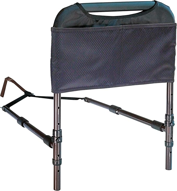Able Life Bedside Safety Handle, Padded Stand Assist Railing for Seniors, Height Adjustable Bed Rail with Pouch for Elderly Adults, Fits King, Queen, Full and Twin Beds, ASTM Safety Approved Bedrail