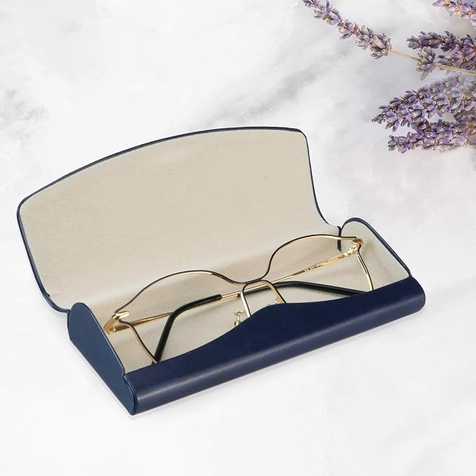 LifeArt Eyeglass Case Hard Shell, Portable Sunglass Case, Fashionable PU Leather Eyeglass Case, Lightweight