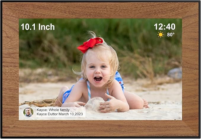 Digital Picture Frame, 10.1 Inch WiFi frameo Digital Photo Frame | Touch Screen,Easy to use Digital Frame,Auto Rotating Pohto/Video by Electronic Picture Frame,Best Gift for mon women marher