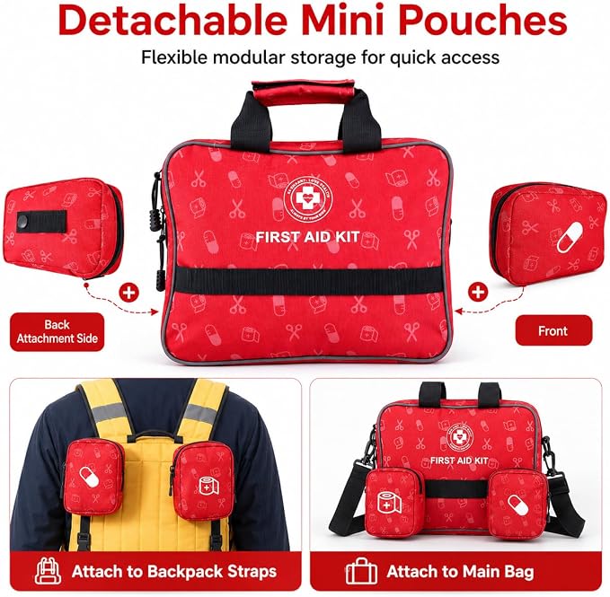 All-in-One Premium 530 Piece Emergency First Aid Kit, Large Medical Kit for Home, Car, Camping, Travel, Hiking, Sports & Outdoor