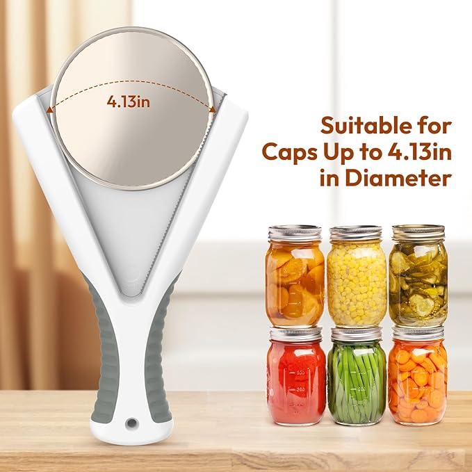 Jar Opener for Seniors, Ideal Bottle Opener, Easy Grip Jar Opener & Under Cabinet Car Opener Effortless to Unscrew Any-Sized Lid, Essential Kitchen Gadgets for Weak Hands or Arthritis