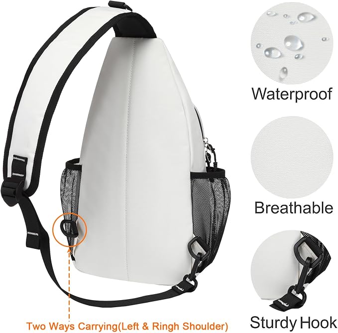 MOSISO Small Sling Bag for Men, Crossbody Shoulder Chest Daypack Bag | Sling Backpack for Casual Travel Hiking