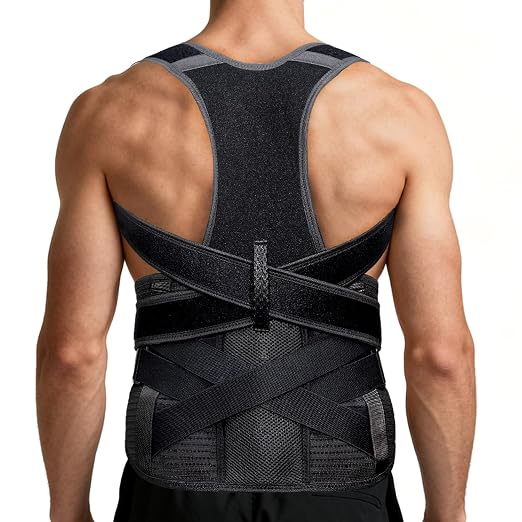 Upgraded Posture Corrector for Women & Men, Back Brace for Upper/Lower Back Pain, Herniated Disc, Sciatica,Adjustable Support & Bionic Panel 2XL (42"-46")