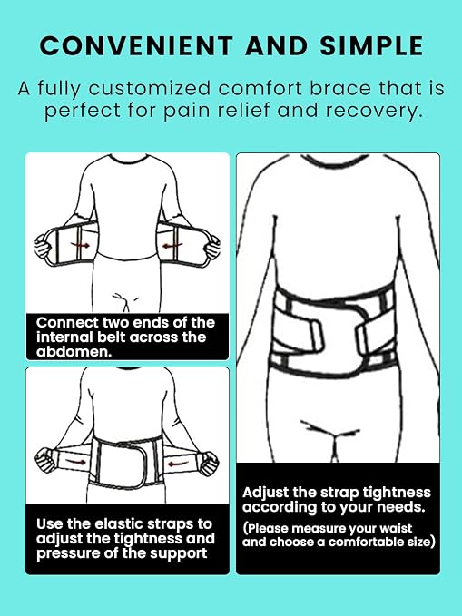 SYXUPAP Back Braces for Lower Back Pain Relief with 6 Stays, Breathable Back Support Belt for Men/Women for work, Anti-skid lumbar support belt with 16-hole Mesh for sciatica, Blue