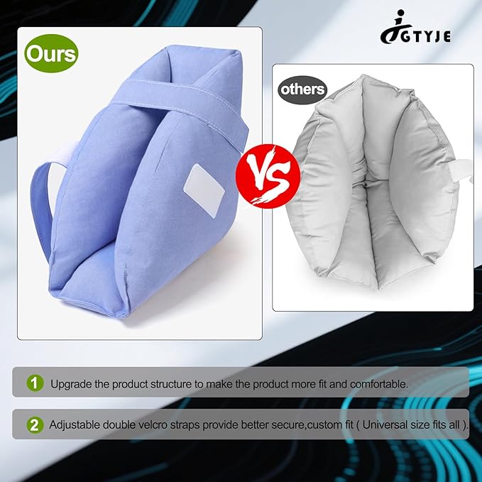 Heel Protectors for Pressure Sores - Adjustable Bed Sore Heel Boot, Pressure Ulcer Cushion Pillow for Elderly Bedridden & Surgery Recovery, Ankle & Foot Support Supplies