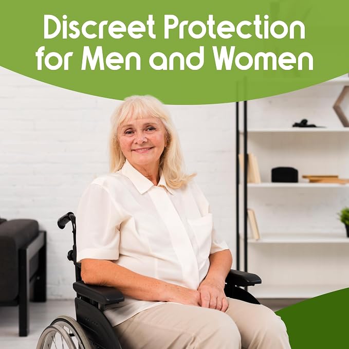 Inspire Protective Underwear for Men and Women | Adult Diapers for Bowel Incontinence | Disposable Underwear for Women and Men - 4 Bags of 18 | 72 Total (Large)