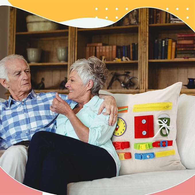 SmoothNovelty Dementia Fidget Toys for Elderly Fidget Pillow Cover for Adults Dementia Products for Elderly Calming & Comforting Activities Sensory Toys Gifts for Autistic