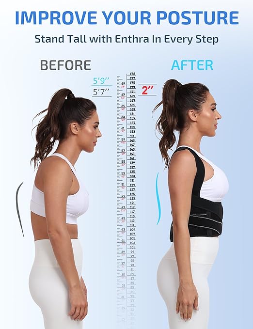Posture Corrector, Bionic System Back Brace, Dual 3D Pads | Spine-Conforming Design, Size-Specific Fit, Bamboo Fiber Lining