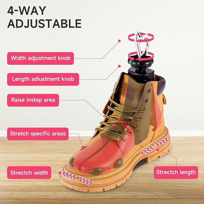 Shoe Stretcher Men, Women Leather Boot Stretcher for Wide Feets, Shoe Tree Adjustable Boot Widener Stretcher