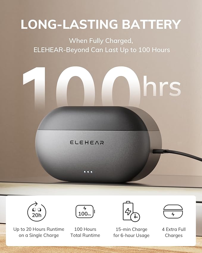 ELEHEAR-Beyond Hearing Aids, OTC Rechargeable Bluetooth Hearing Aids for Seniors and Adults with AI Noise Cancellation, Superior Sound Quality, Bluetooth 5.3 and App Control