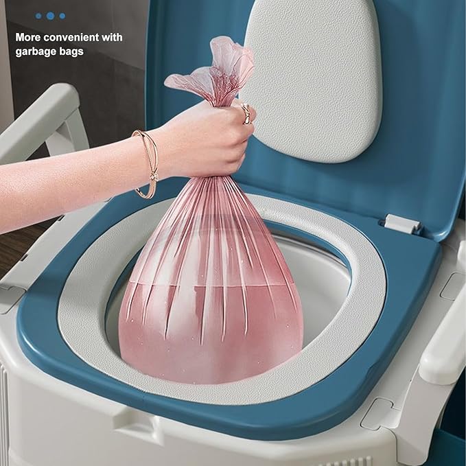 Bedside Commode, Height Adjustable Portable Toilet with Arms and Backrest, Safety Frame Raised Toilet Seat with Bucket, Heavy Duty Adult Potty Chair for Elderly, Seniors,