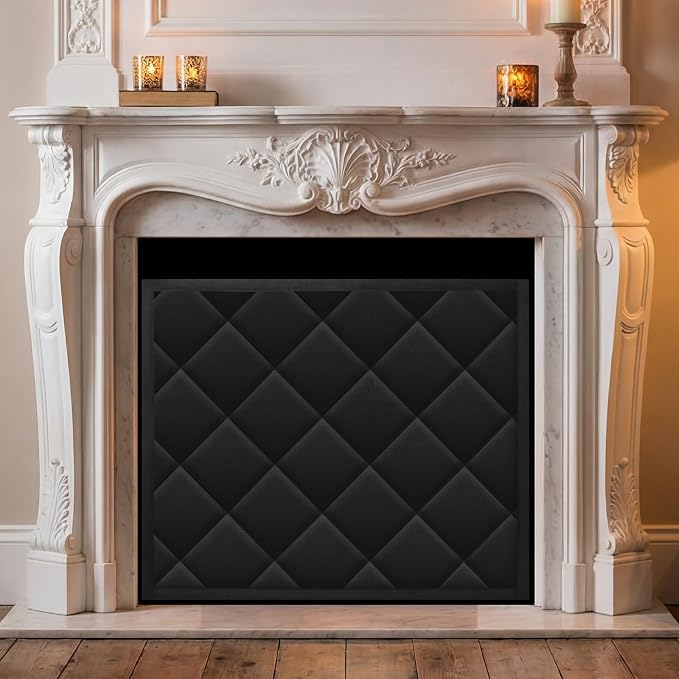 Magnetic Fireplace Draft Cover, Fireplace Blocker Blanket Save Energy, Indoor Fireplace Draft Stopper for Winter Heat Loss and Summer Cooling, Fireplace Insulation Cover for Iron Frame 36 x 30