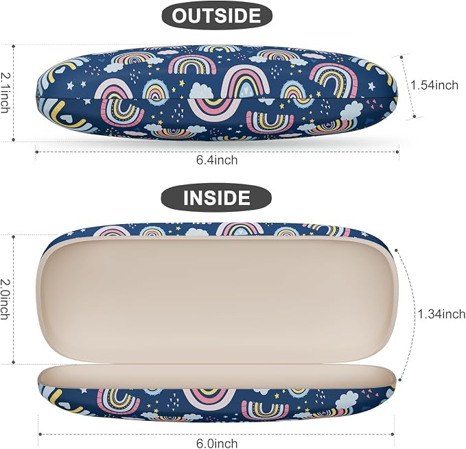 Eyeglasses Case, Portable Hard Shell Protective Case for Glasses, Eyeglass Holder Box for Women with Cleaning Cloth