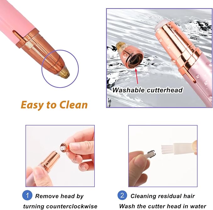 LiXiongBao USB Rechargeable Portable Electric Eyebrow Trimmer Pen for Women,Painless Precision Eyebrow Hair Remover, Safe Eyebrow Shaver Razor Tool for face Leg Lip Armpit Hand(Pink)