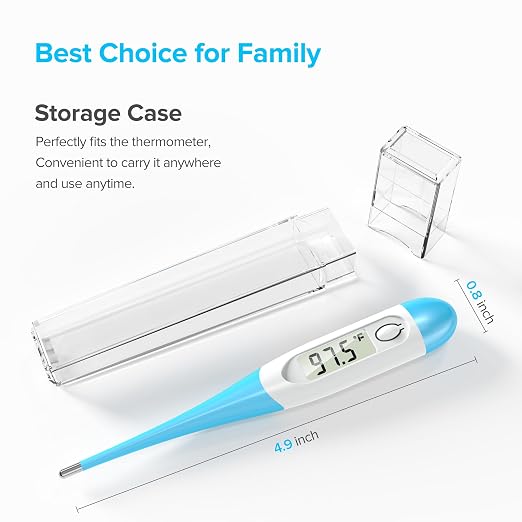 Thermometer for Adults and Kids with 8 Seconds Fast Accurate Reading, Accurate & Safe-Baby Thermometer for Oral, Rectal or Under Arm Use, Large LCD Display with Fever Alarm