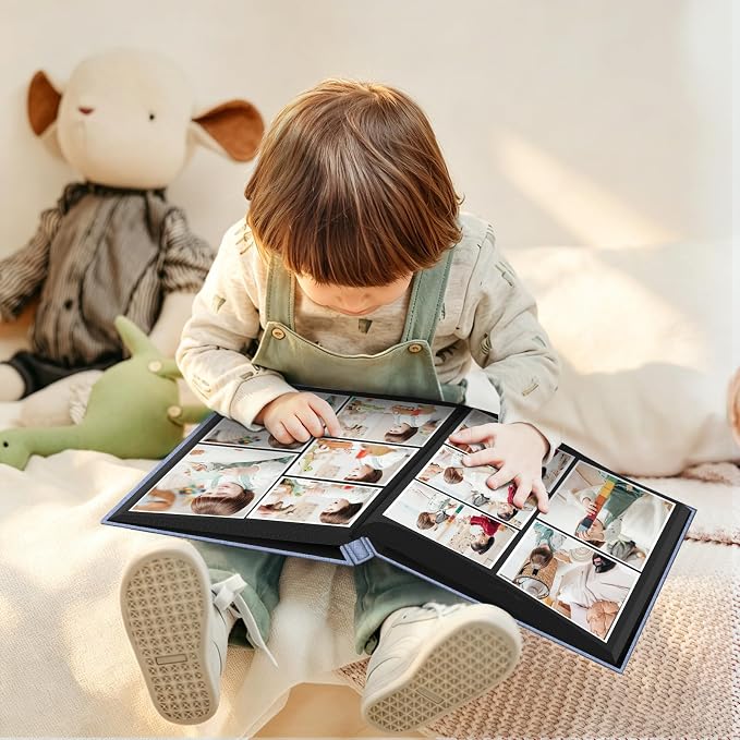Popotop Photo Album 4x6 600 Pockets for Wedding Gifts,Linen Hardcover Picture Albums for Family Anniversary Baby Vacation Pictures