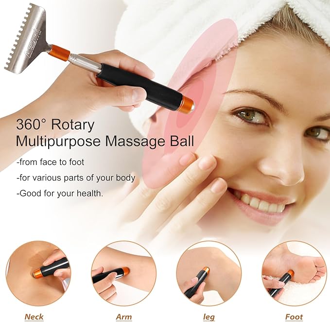 Back Scratcher Detachable Claws, Azymi Backscratchers for Adults Extendable Long Wood Handle/Massage Roller/Steel Wide Heads Body Scratcher Massager with Exquisite Pouch Box