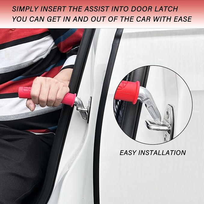 2 Pack Car Handle Assist for Elderly - Vehicle Support Handle - Auto Grab Bar Cane Support Aid - For All Vehicles - Portable Assistive Device for Seniors, Handicapped - Best Gifts For Elderly