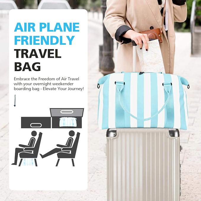 TOPBAG Travel Duffle Bag, Waterproof Weekender Carry On Tote Bags for Women, Sport Gym Bag for Men, Hospital Bag for Labor and Delivery, Overnight Luggage Bag with Trolley Sleeve