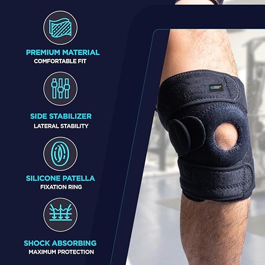 Knee Stabilizer for Men Women Advanced Support for Patellar Tendonitis Joint Injuries and Meniscus Wear for Meniscus Tears, Arthritis, ACL, Medium Support Level