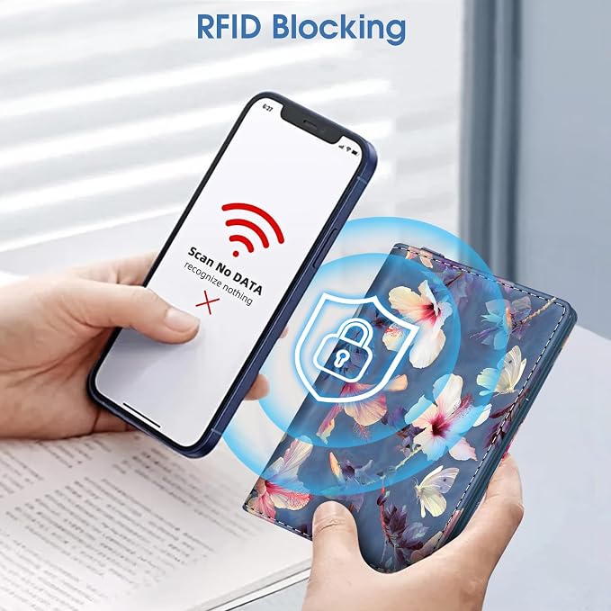 FINTIE Passport Holder with Airtag Holder, Slim Travel Wallet | RFID Blocking Passport Cover Protector Essentials with Credit Card Slots, Women/Men