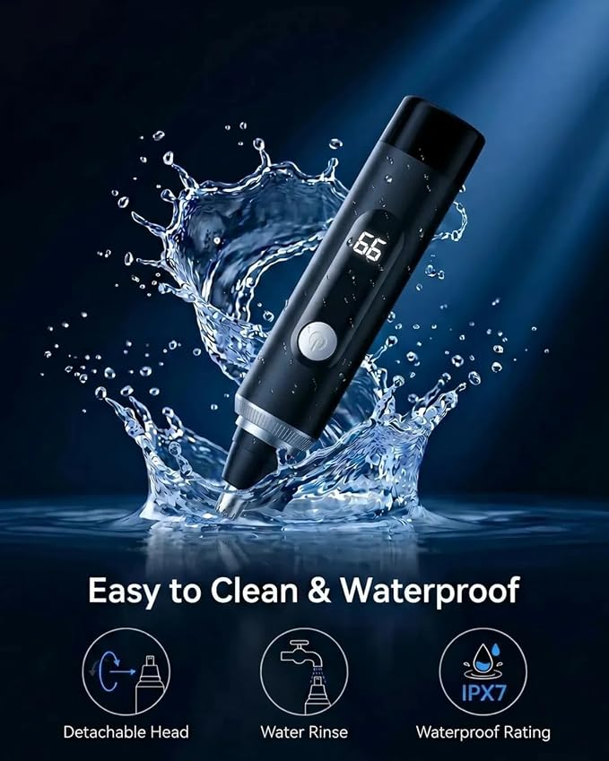 Nose Hair Trimmer for Men and Women,2026 Professional Painless IPX7 Waterproof Eyebrow & Facial Hair Trimmer,USB Rechargeable with LED Display Dual-Edge Blades for Smoother Cutting,BlackSilver