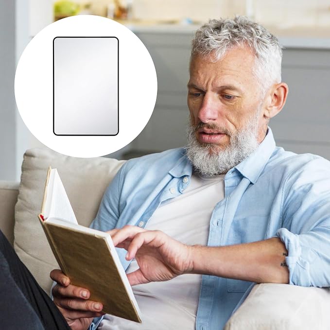 Dimeho 4 Pcs Page Magnifying Sheet 3X 5X Clear Lightweight Magnifier Flat Plastic Optical Fresnel Lens Handy Card Size Magnifier Bookmark for Seniors Reading Small Prints People with Low Vision
