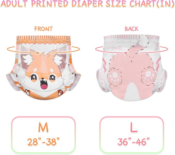 Landofgenie Adult Diaper with Hook-and-Loop Fastener 10 Count, 2 Pattern, L | 5000 mL Absorbency, Side Leak-Proof Barriers, Elastic Cuffs & Waistband