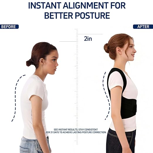 Back Brace Posture Corrector for Women and Men Full Support for Posture Correction & Scoliosis Hunchback Corrector de Postura para Hombre y Mujer Upper Thoracic Back Straightener Black, XX-Large