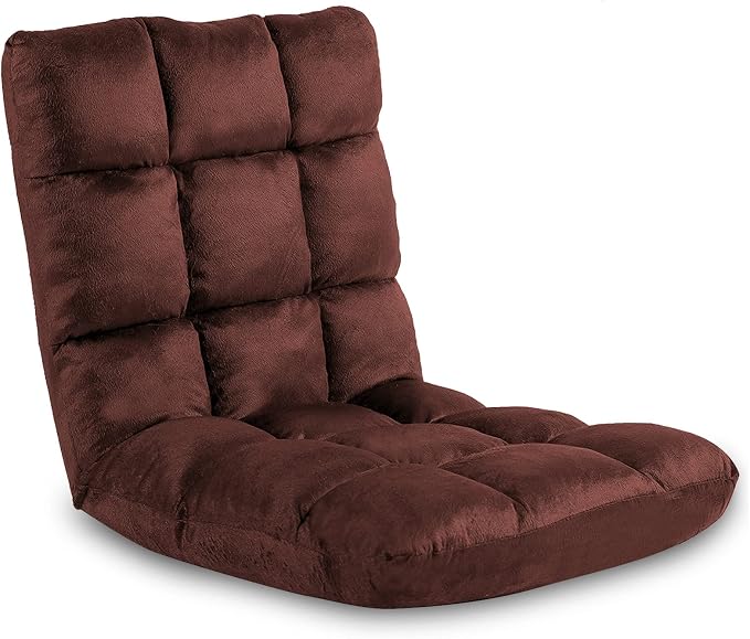 Indoor 5-Position Adjustable Floor Chair with Back Support Folding Padded Gaming Sofa Chair, Lounge Chair for Adults Video Gaming, Perfect for Meditation, Reading QL050-CO