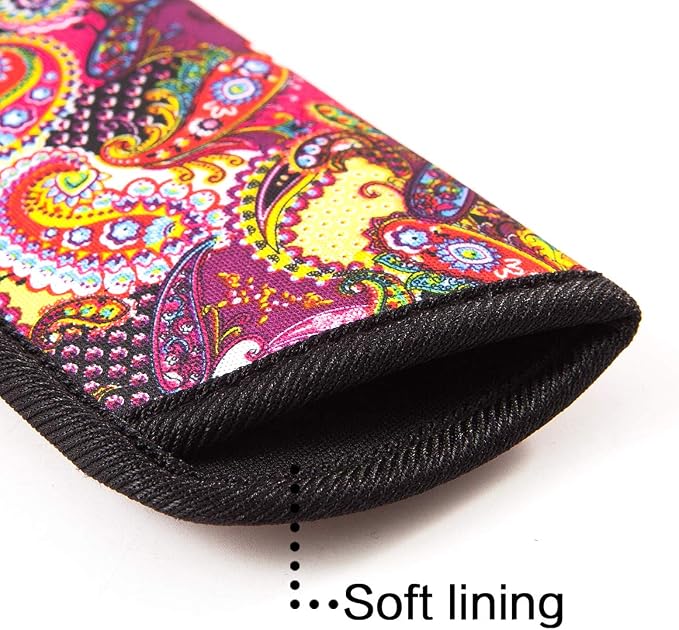 TRIUMPH VISION 3 Pack Reading Glasses Pouch Soft Case Eyeglass Sleeve Slim | Alternative to Bulky Case in bag, Lightweight Lined Padded Protect Optical lens Slip in, Cute Pattern Portable for Daily Use