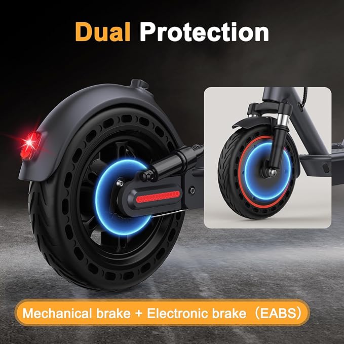 Electric Scooter, 10"/8.5" Solid Tire, 500W/350W Powerful Motor & 19/22 MPH Top Speed, 28/25/22/16 Miles Long Range, Folding E Scooter with Dual Braking for Teens and Adults