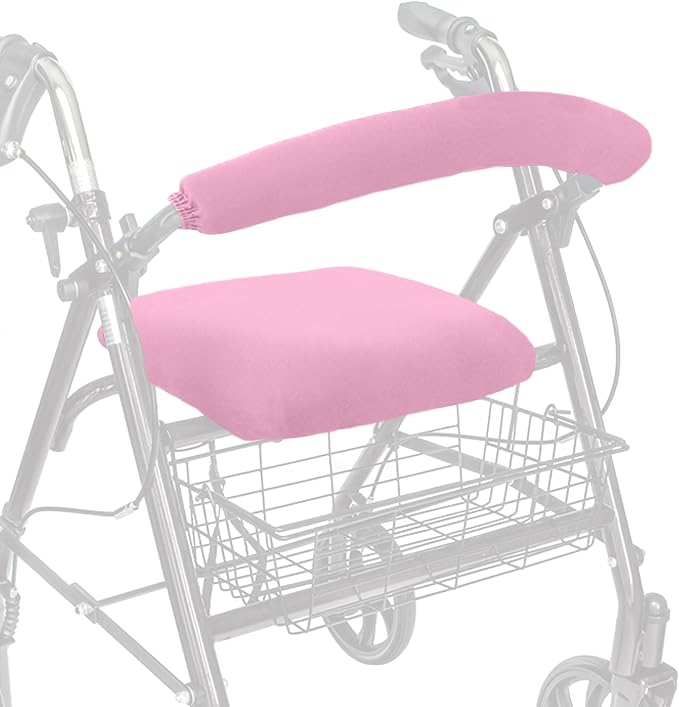 Top Glides Universal Rollator Walker Seat and Backrest Covers (Pink)