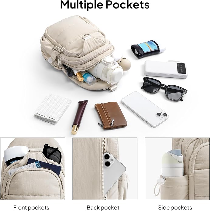 TOPEAST Sling Bag for Women, Anti-Theft Crossbody Bag with RFID Blocking & Small Water Bottle Holder for Travel