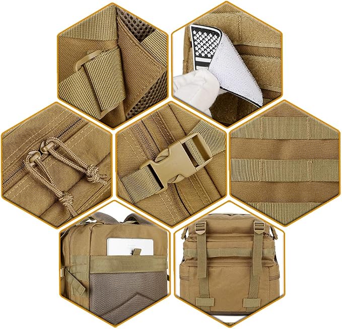 QT&QY 45L Military Tactical Backpacks Molle Army Assault Pack 3 Day Bug Out Bag Hiking Treeking Rucksack…