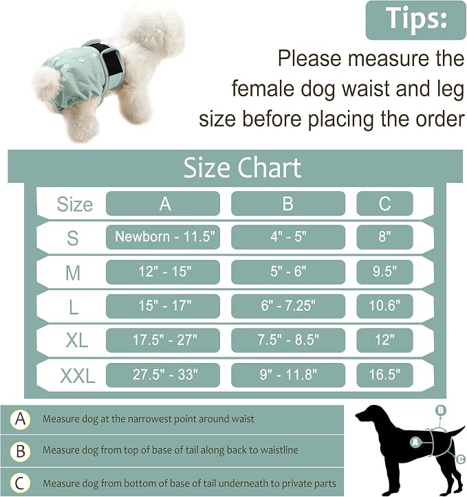Female Dog Diapers 5Pcs - Premium Reusable Diapers for Doggie in Heat - Highly Absorbent Dog Diapers Female for Pet Incontinence with Adjustable Snaps, Flowers, XXL
