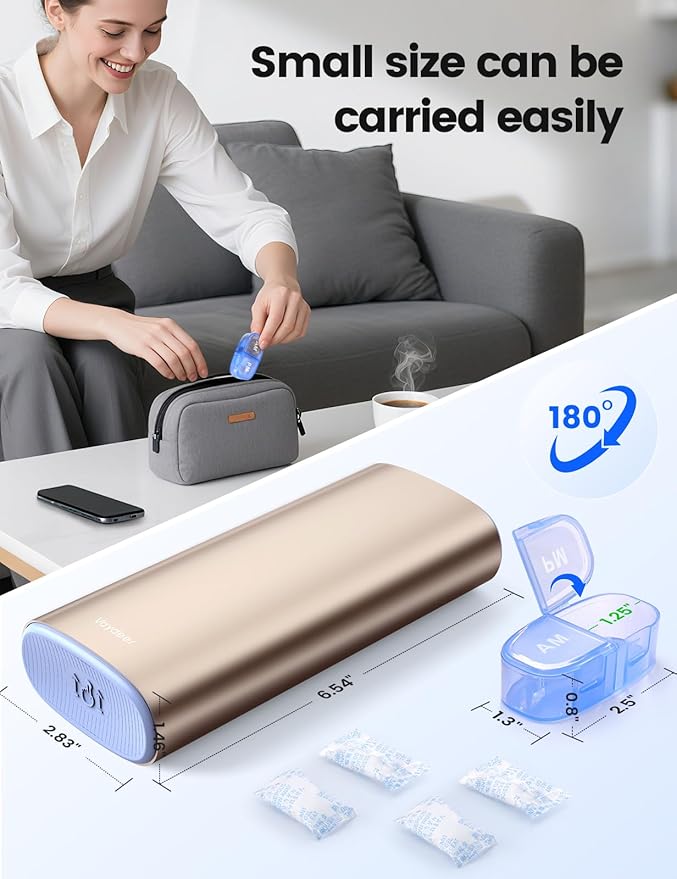 Vaydeer Large Weekly Pill Organizer 2 Times a Day,Metal 7 Day Travel Pill Box with Double Protection,AM PM Pill Case for for Medication, Vitamins, Fish Oils, Supplements(Silver)