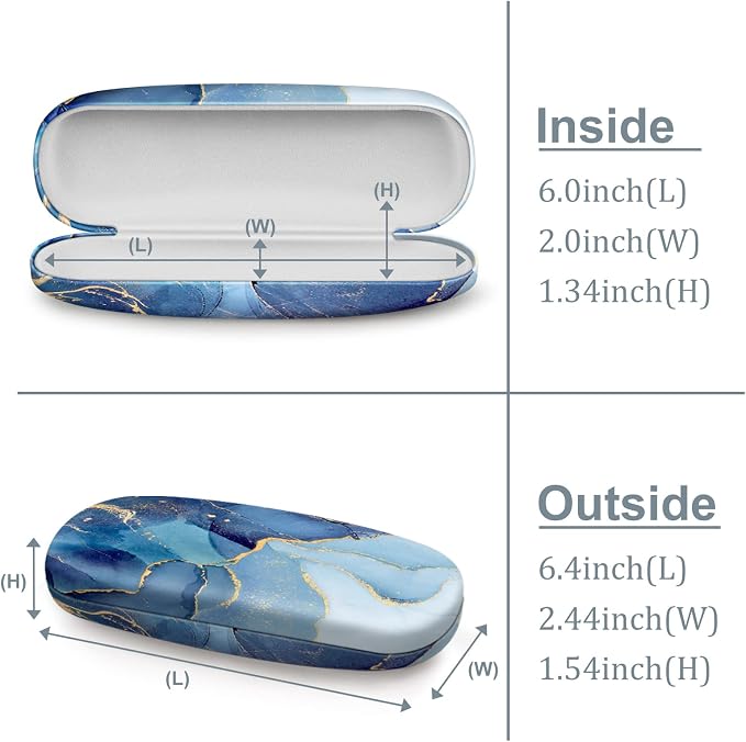 FINTIE Hard Shell Eyeglasses Case, Portable Protective Glasses Cover Eyeglass Holder Box with Cleaning Cloth for Men Women