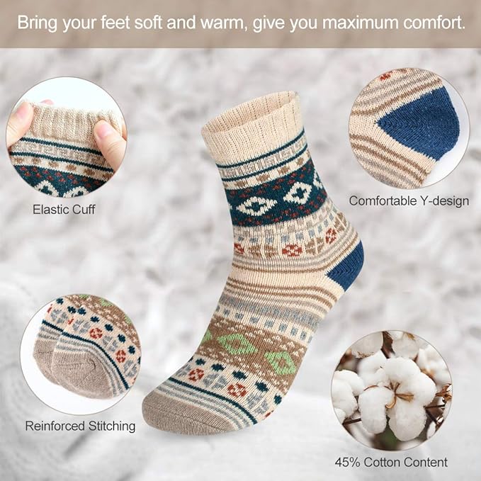besky Warm Socks for Women Cozy Fuzzy Winter Socks