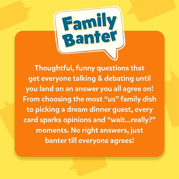 Family Banter Card Game – Fun Conversation Game for Family Game Night | Interactive & Hilarious Card Game with 148 Question Cards, Travel Game for Kids, Teens & Adults, Ages 8, 9, 10 & Up