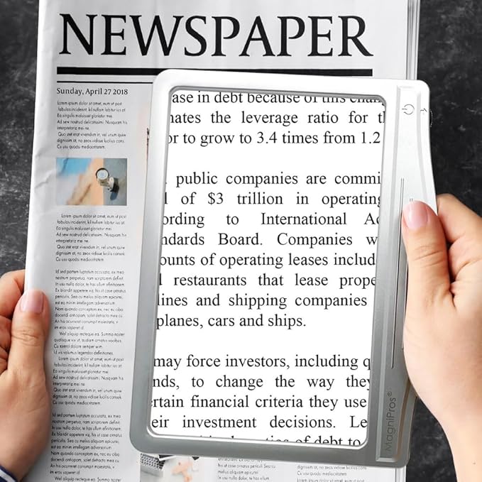 MAGNIPROS Patented 3X Large LED Page Magnifier for Reading | Eye Caring 3 Color Light Modes & Anti-Glare Lens to Reduce Eye Strain-Perfect for Small Prints, Aging Eyes, Low Vision and Seniors