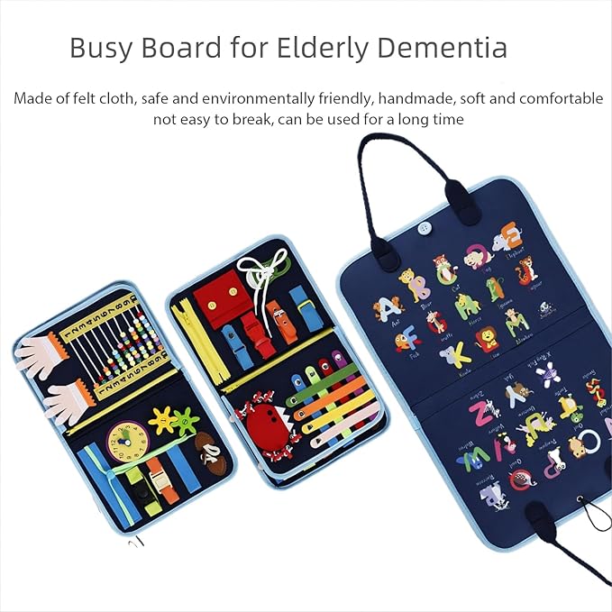 Dementia Products for Elderly, Busy Blanket for Dementia Patients, Alzheimers Activities for Seniors, Gifts for Adult Dementia Patients, Dementia Therapy Aid Fidget Blanket Product, Elderly Gifts